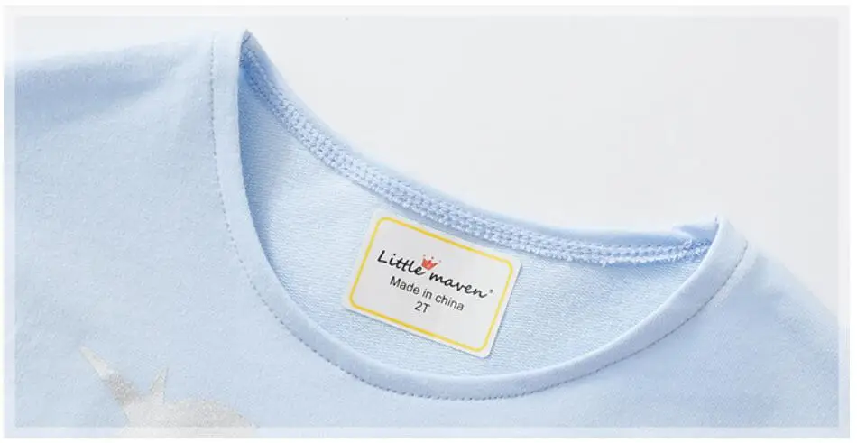 Mažai specialistė, vaikų prekės baby girl drabužiai 2018 m. rudenį naujų mergaičių medvilnės ilgomis rankovėmis O-kaklo vienaragis blue marškinėliai C0111