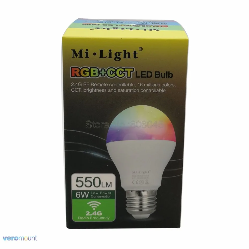 Milight 2.4 G LED Lemputė GU10 MR16 E14 E27 LED Smart Lempa 4W 5W 6W 9W 12W BMT/RGBW/RGBWW/RGB+BMT LED Prožektoriai, 2.4 G Nuotolinio Valdymo