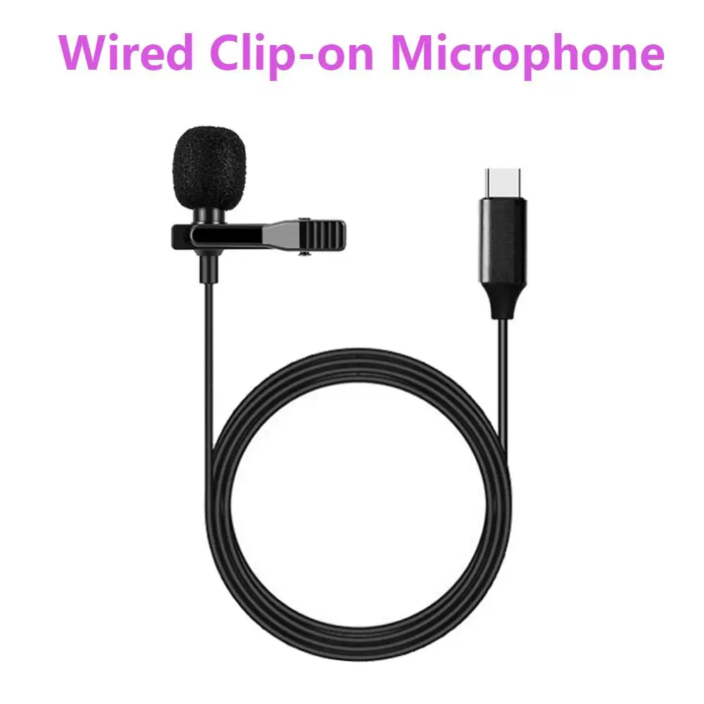 Mini Mikrofonas, USB C Tipo Mic Laidinio Atvartas Lavalier Clip-on Tipo C Mikrofonai Išmaniųjų Telefonų Įrašą 