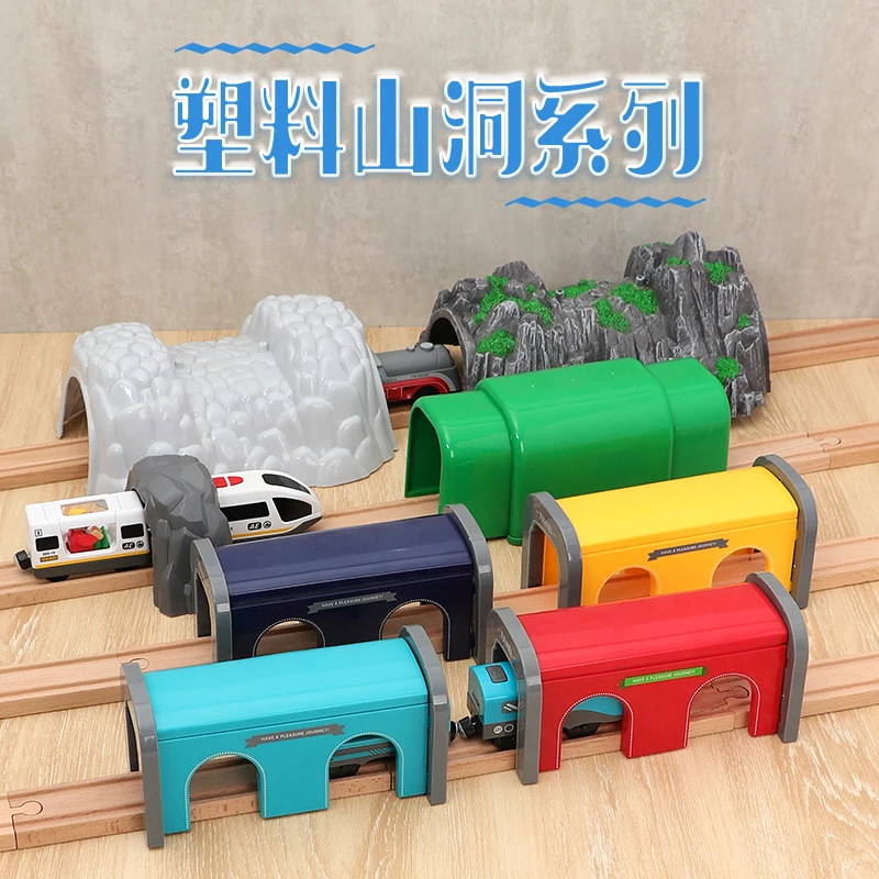 Modeliavimo Traukinio Tunelio Urvas Kelio priedai Priedai Scena Žaislai Suderinama su Visų Markių Mediniai Geležinkelio Traukinio bėgiai