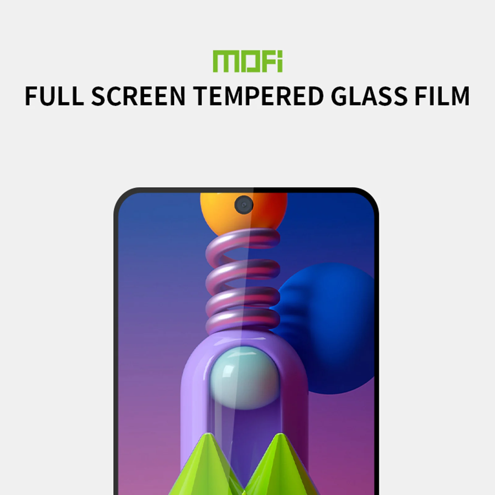 Mofi Telefono Plėvelės Samsung Galaxy M80S M60S M51 M40S M40 M31S M30 M20 M10 M11 grūdintas stiklas screen protector, pilnas draudimas spalva