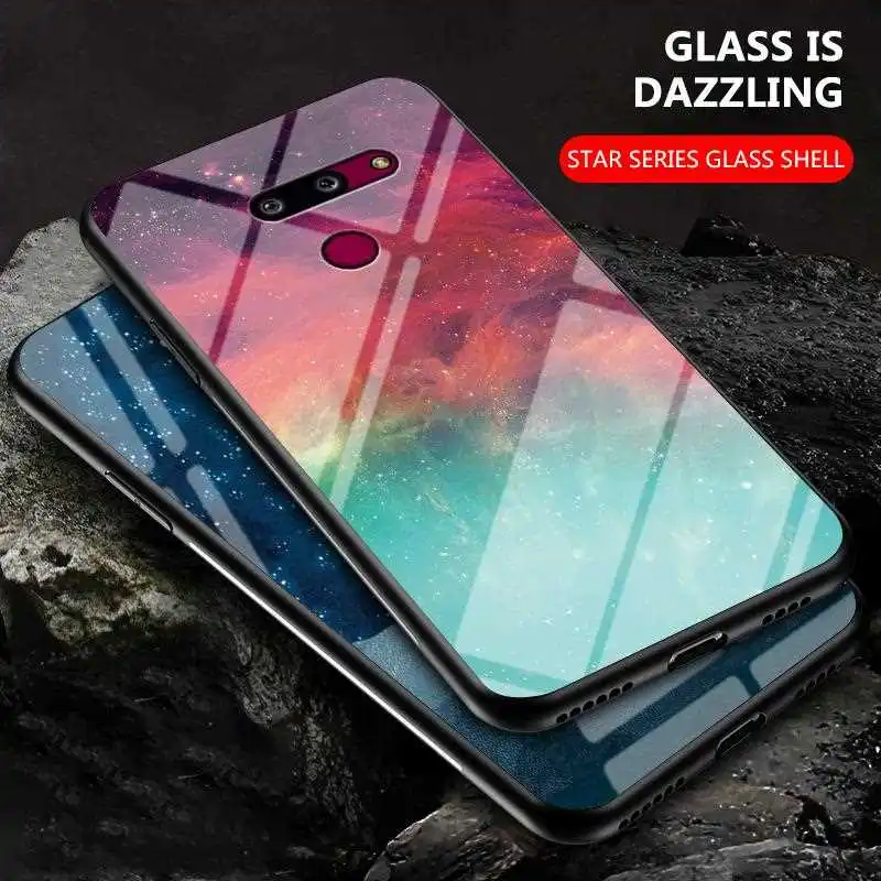 Mokoemi Žvaigždėtas Dangus Modelis Stiklo Atveju LG G7 G8 Telefono Padengti