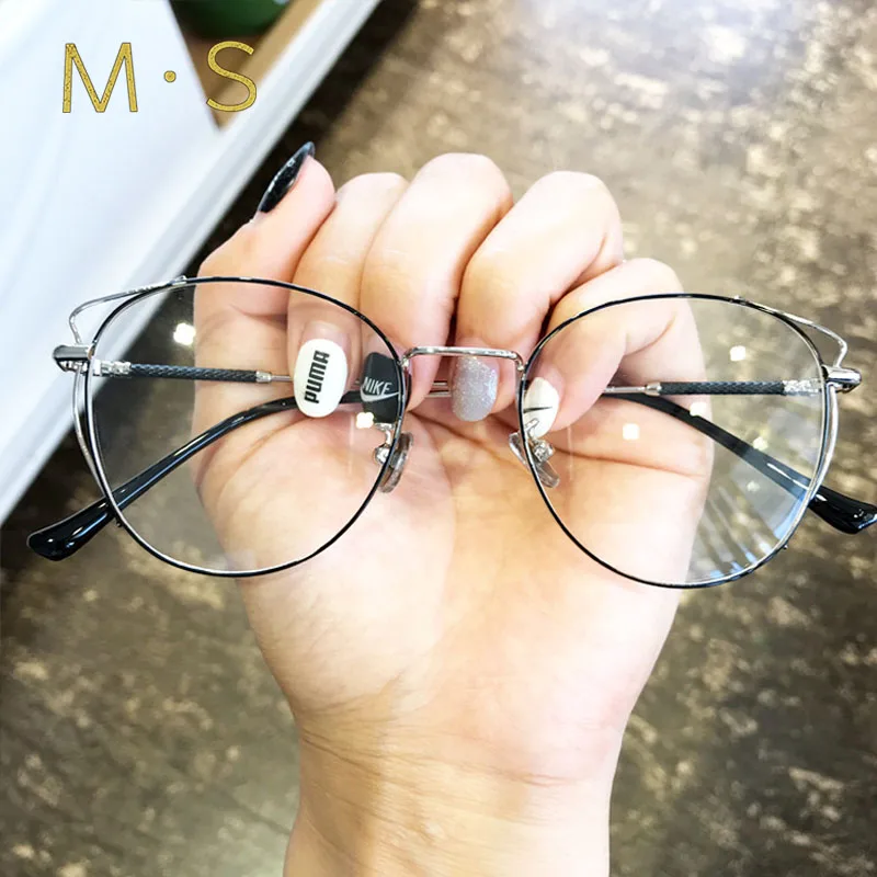 Moterys dizaineris akiniai, rėmeliai 2018 akinius rėmo retro vintage cat eye turas ratas moterų aukso rėmo akiniai