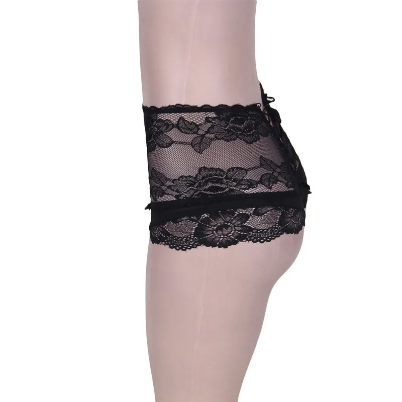 Moterų Kelnės Sklandžiai Aukšto Juosmens Nėrinių Kelnaitės Strappy Gėlių Tuščiaviduriai Iš Culotte Sexy Nėrinių Artimieji Lingerie Plius Dydis 5XL P5122