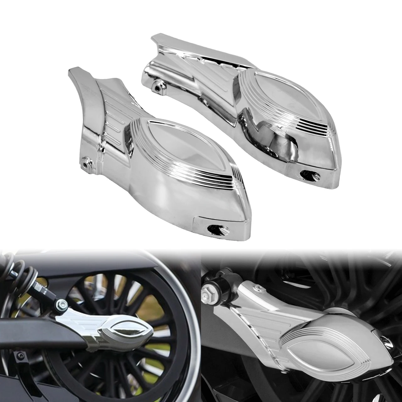 Motociklų 1 Pora Galiniai Swingarm Gale Kepurės Ašies Veržlė Dangtelis Juodas/Chromas ABS Plastiko Indijos Skautų-2016 Modeliai