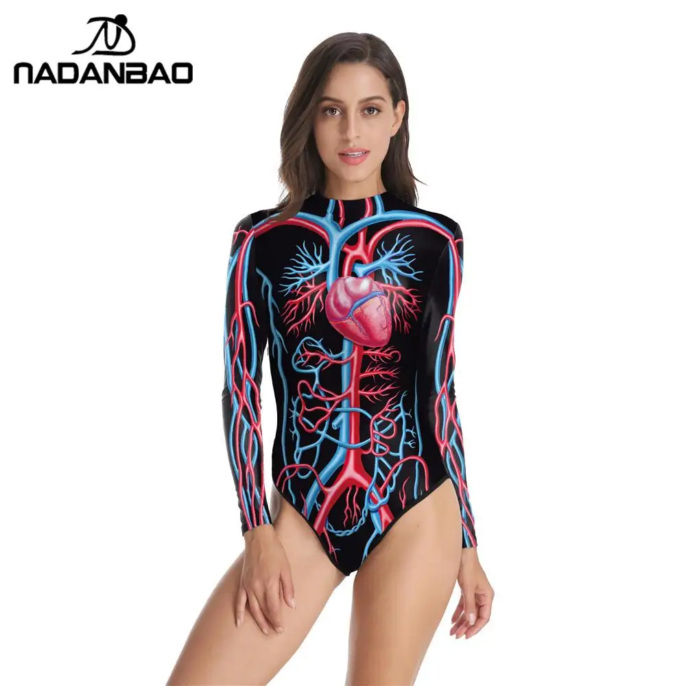 NADANBAO 2020 Naujas maudymosi Kostiumėliai, Skeletas 3D Skaitmeninio Spausdinimo Plaukimo Kostiumas vientisi maudymosi kostiumėlis Moterims