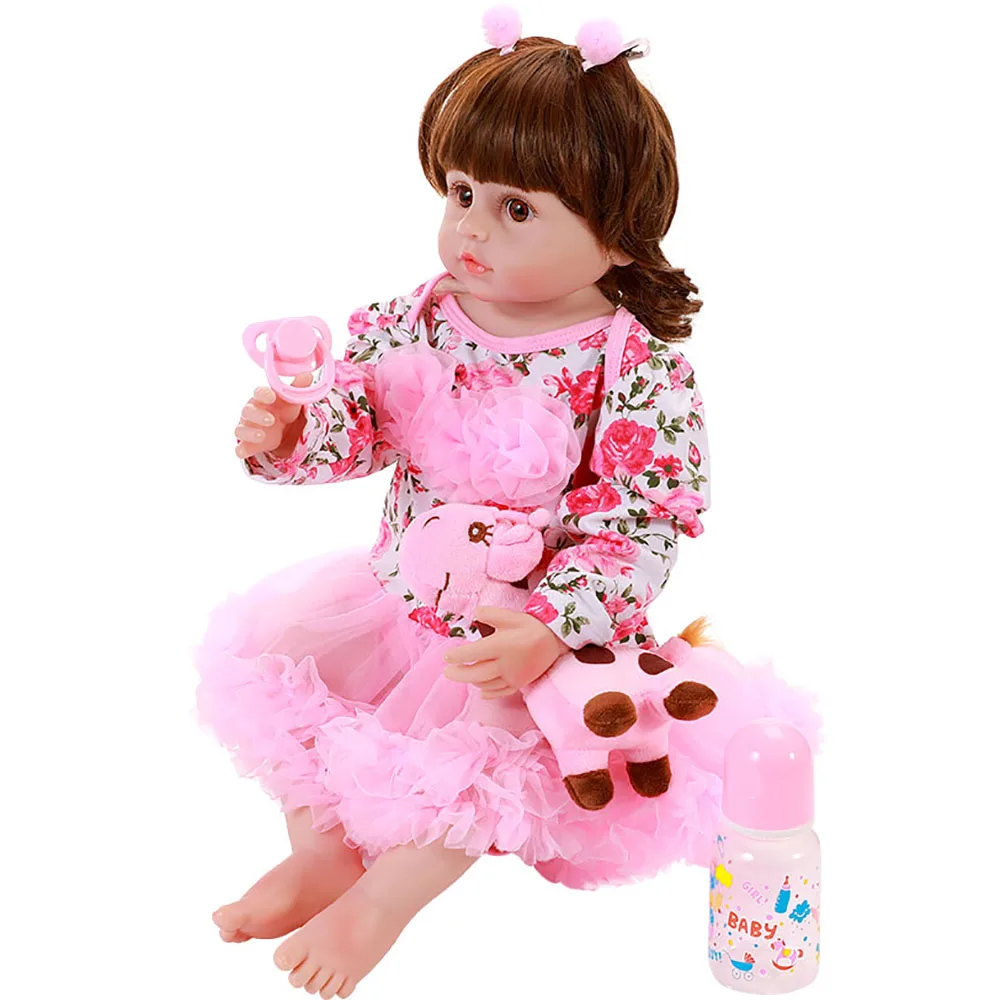 NAUJAS 56CM Kūdikių Lėlės Reborn Bamblys Tikroviška Žavinga lėlės Reborn Vonios Žaislas Princesė Bonecas viso Kūno Silikono Nekilnojamojo Touch Lėlės
