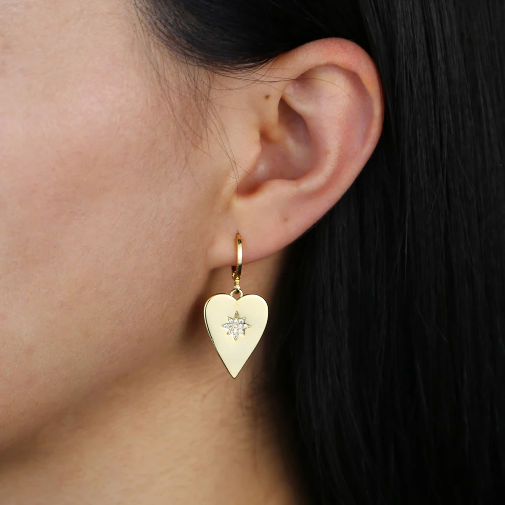 NAUJAUSIAS mados kristalų širdis tabaluoti auskarai sutartis joker ilgai Moterų Lašas auskarai aukso spalvos Papuošalai
