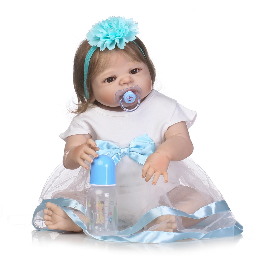NPK 55cm Realaus Dydžio Lėlės Reborn Baby Lėlės viso Kūno Silikono Kūdikio, Vaikiška Lėlė Vaikų Žaislas Gilrs Naujagimių Vonia Gyvas Baby Doll