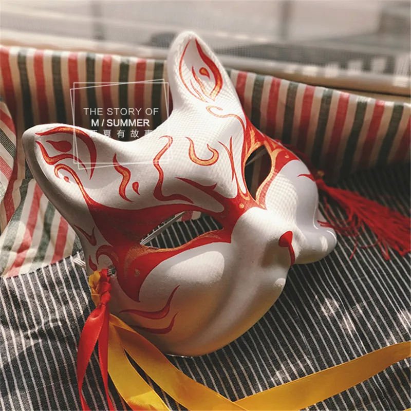Nauja Japonų Privačių Fox Mask Ranka-dažytos Didmeistris iš Demoniškas Auginimo Wei Wuxian Fox Mask, Helovyno Cosplay Foto Rekvizitai