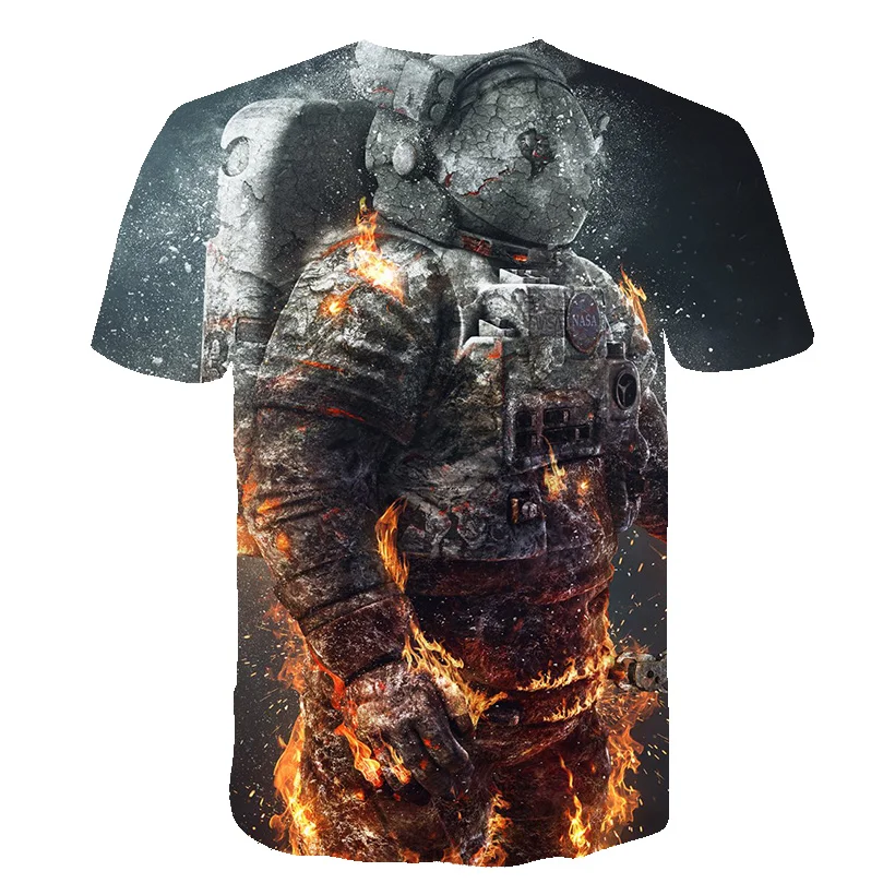 Nauja Vasaros Karšto Pardavimo 3d Spausdinimo Vyrų marškinėliai Kosmoso Erdvę Kostiumas Kūrybos Trumpas Rankovės Mens O-kaklo Atsitiktinis Gatvės t-shirt Top 2020 m.