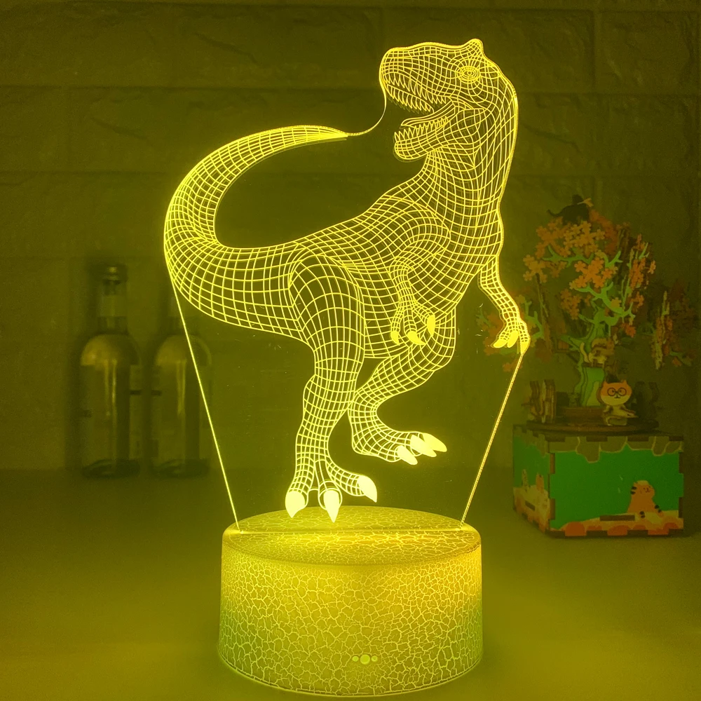Naujas 3D LED Nakties Šviesos Lempos Dinozaurų 16 Spalvų Nuotolinio Valdymo stalinės Lempos Žaislai, Gimtadienio, Kalėdų Dovanos vaikams Namų Puošybai