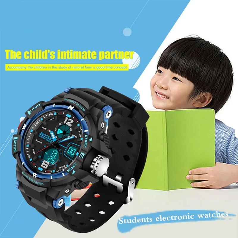 Naujas mados SANDA prekės vaikams žiūrėti sporto laikrodis LED skaitmeninis kvarco žiūrėti berniukas mergaitė studentų multi-funkcija žiūrėti