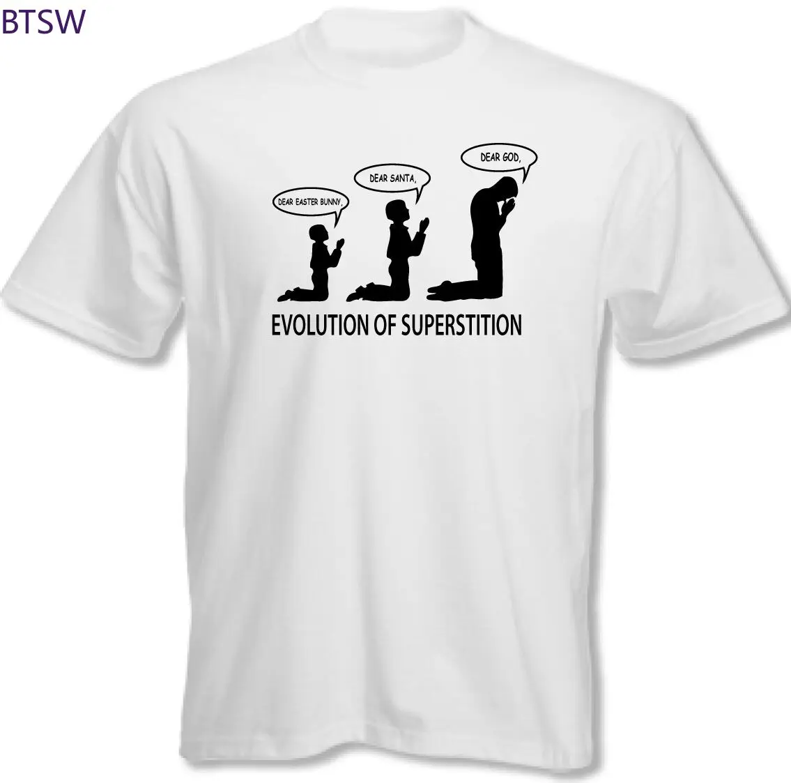 Nauji Marškinėliai Vyrams Streetwear Harajuku Unisex Marškinėlius Ateizmo T-Shirt Ateistas Prietarų Evoliucija Mens Juokinga Evoliucija Tee Viršų