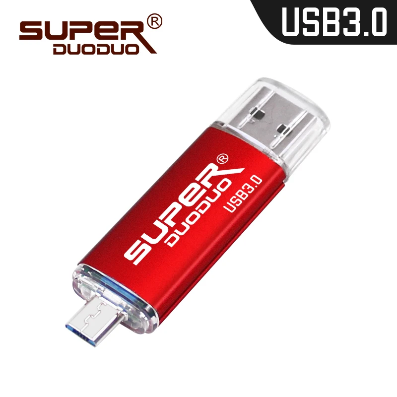 OTG USB 3.0 Flash Drive 16GB 32GB usb stick 64GB 128GB Pendrive Didelės spartos pen drive 32GB 16 GB Metalinė USB 