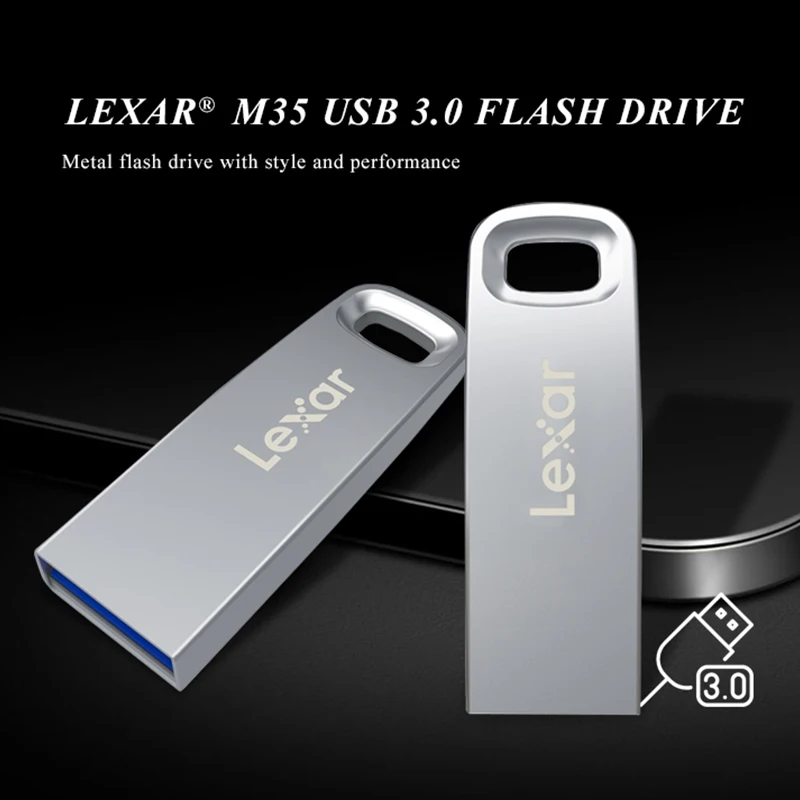 Originalus Lexar M35 USB Flash Drive 32GB 64GB USB 3.0 Didelio Greičio 100MB/s Metalo Pendrive U USB Stick Memory Stick