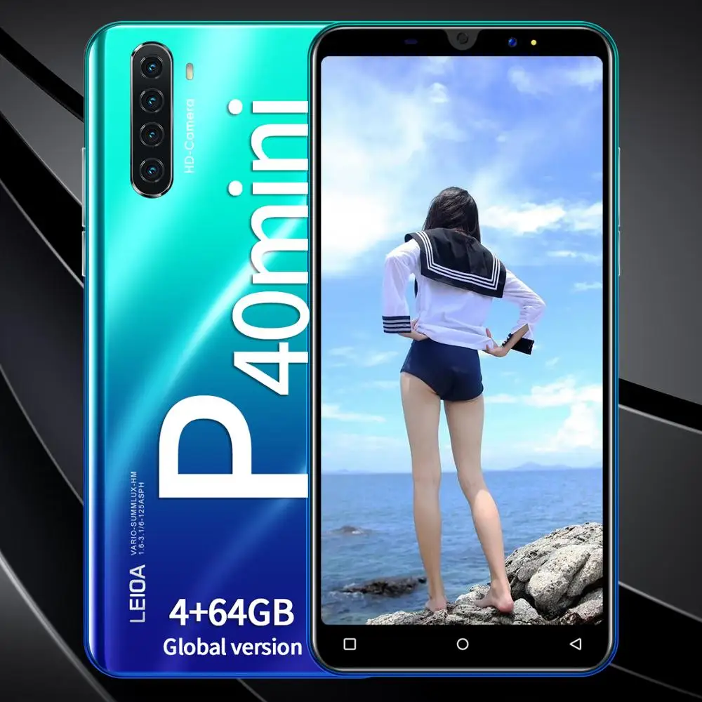 P40mini TEMK 4G Išmanųjį telefoną 5.0 HD Android9.1 8+16MP Kamera, 4 GB RAM, 64 GB ROM, 8 Core Dual SIM 3800mAh Atrakinti WiFi mobilusis telefonas