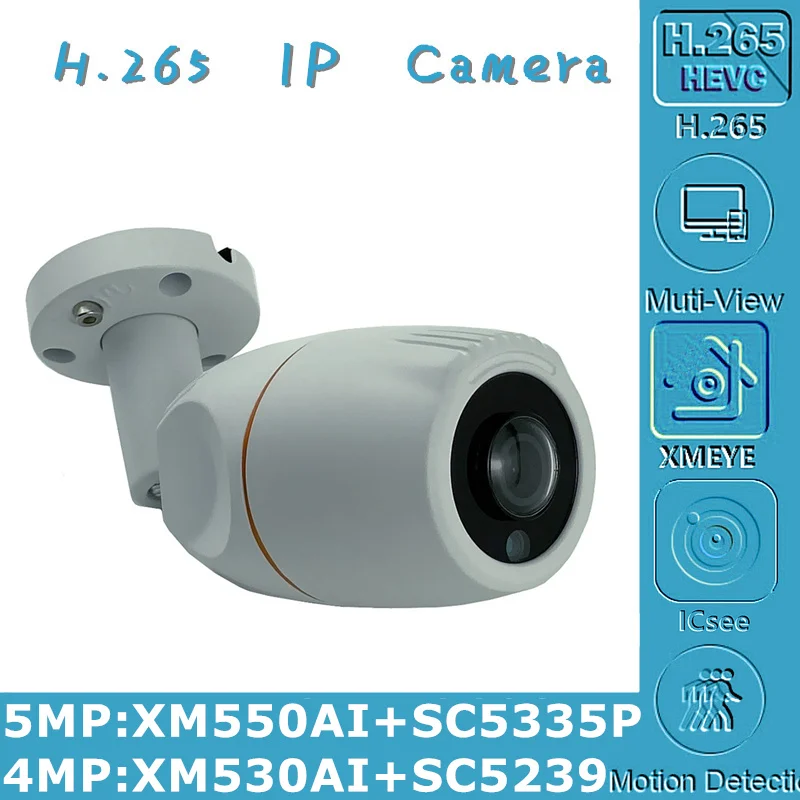 Panorama FishEye 5MP 4MP 2592*1944 XM550AI+SC5335P IP Bullet Kameros IP66 atsparus Vandeniui Lauko H. 265 Onvif XMEYE CMS IRC P2P