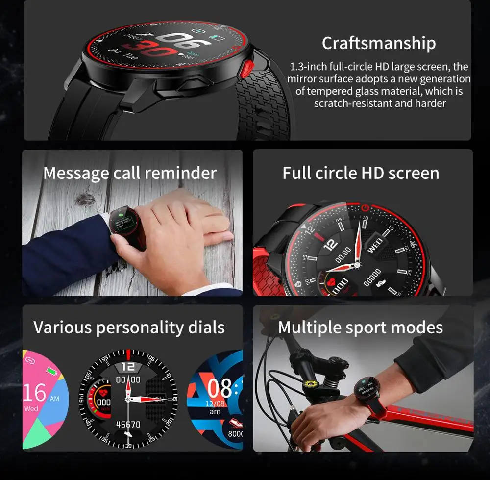 R18 Smart Žiūrėti IP68 Vandeniui Sport Fitness Tracker Širdies ritmo Monitorius Vyrams, Moterims, Bluetooth 5.0 Smartwatch 