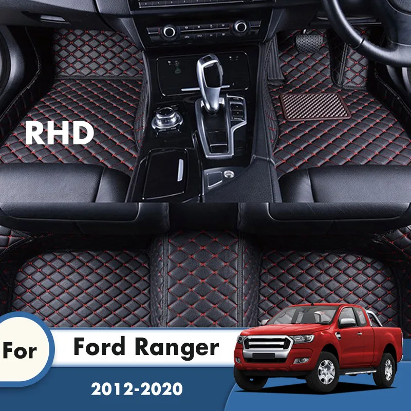 RHD Kilimai Automobilio Grindų Kilimėliai Ford Ranger T8 T7 T6 2020 M. 2018 m. 2019 m. 2016 m. 2017 m. 2013 2012 Odinis salonas Priedai
