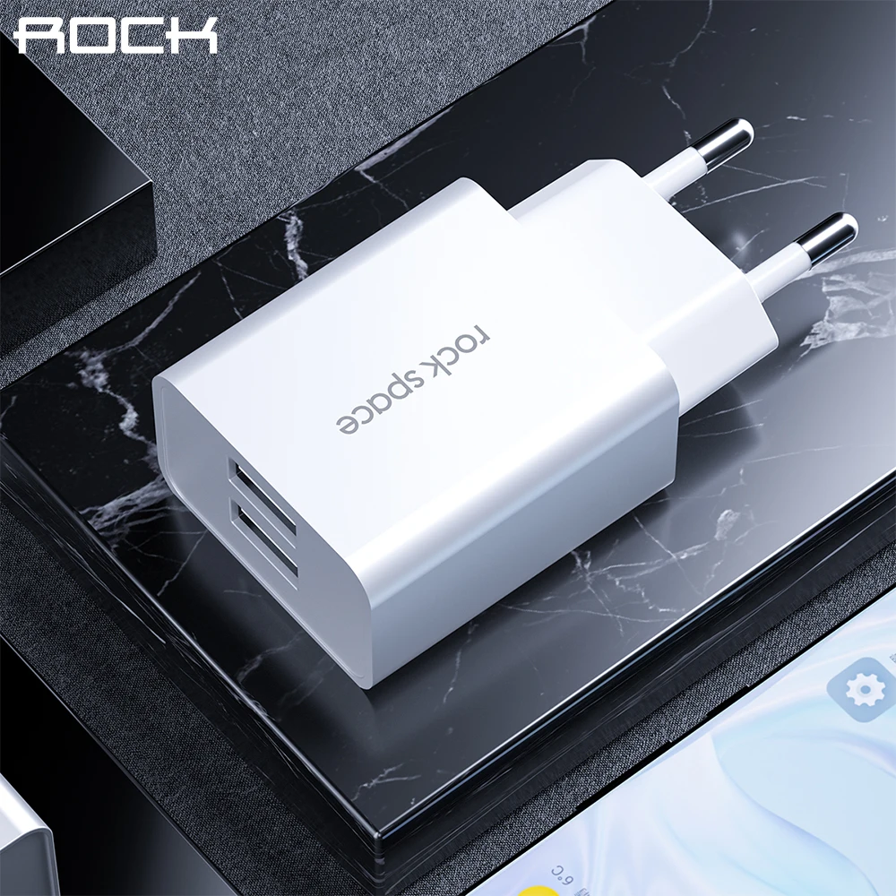 ROKO USB Dual Port Kroviklis 5V 2.4 Greito Įkrovimo Sieninis Įkroviklis Adapteris ES Prijunkite Mobilųjį Telefoną 
