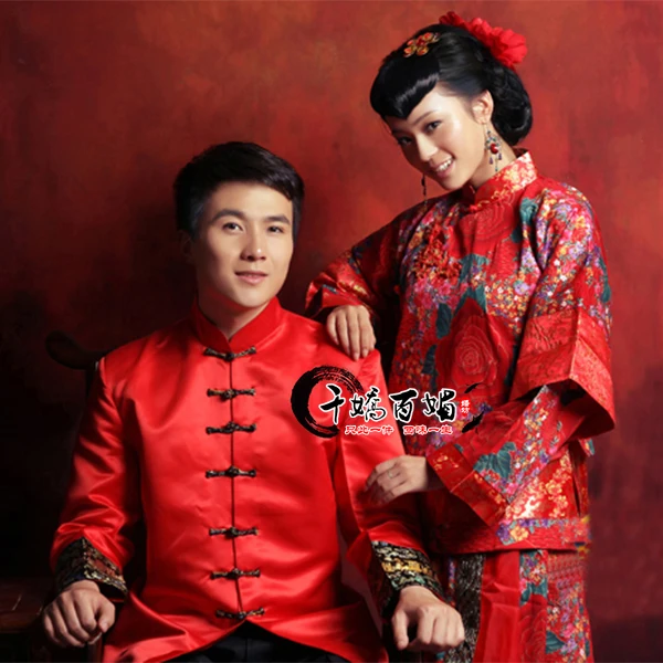 Raudona tunika striukė tango kostiumai vyrų shanghai oriental drabužius tangzhuang mandarinų vestuvių kostiumą tradicinės kinų drabužių vyrams
