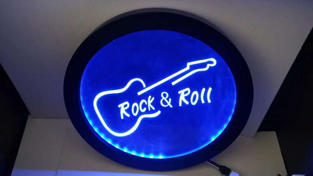 Rokenrolo Gitara Muzikos RGB led Daugiaspalvis belaidžio kontrolės alaus baras pub klubas neoninės šviesos ženklas Ypatingą dovaną