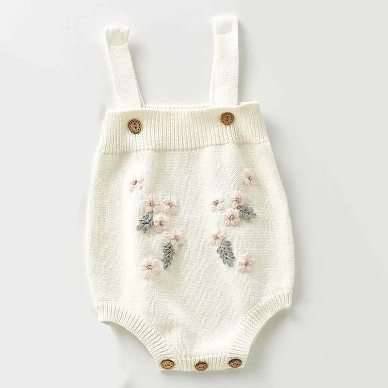 Rudenį Baby Mezgimo Bodysuit Nustatyti Kūdikio Naujagimiui Megztinis Gėlės Megztiniai Megztinis Medvilnė Kūdikių Mergaičių Jumpsuit Kūdikių Drabužiai Mergaitėms
