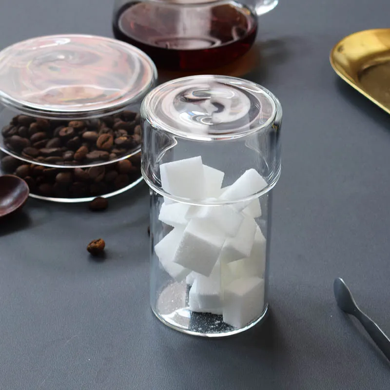 Skaidraus Stiklo Saugojimo Jar Saugojimo Butelis Gėlių Arbata Talpykla Nustatyti Kavos Pupelės Laikymo Indelį maisto saugojimo konteineris