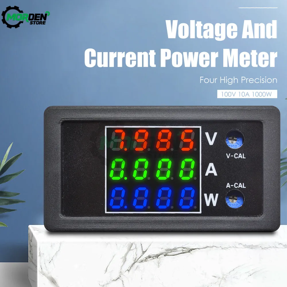 Skaitmeninis Įtampos Detektorius Vatmetrą DC 100V 10A 4 skaitmenų didelio tikslumo voltmeter ammeter Auto automobilis Multi-funkcija volt matuoklis