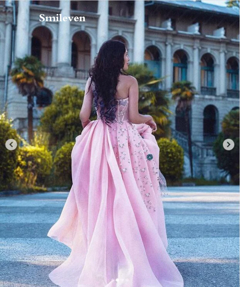 Smileven Sluoksniuotos Tiulio Prom Dresses Su 3D Gėlės Dirželis Kamuolys Suknelė Oficialią Suknelės Grindų Ilgis Ruched Ilgai Šalies Dres