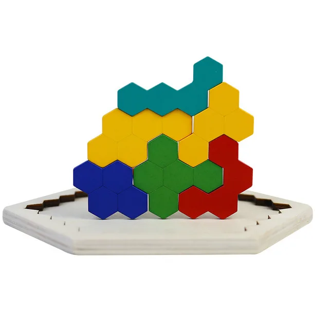 Spalvinga 3D Dėlionė Medinė Tangram Matematikos Žaislai, Tetris Žaidimas Vaikams Pre-school Magination Intelektinės Švietimo Žaislas Vaikams