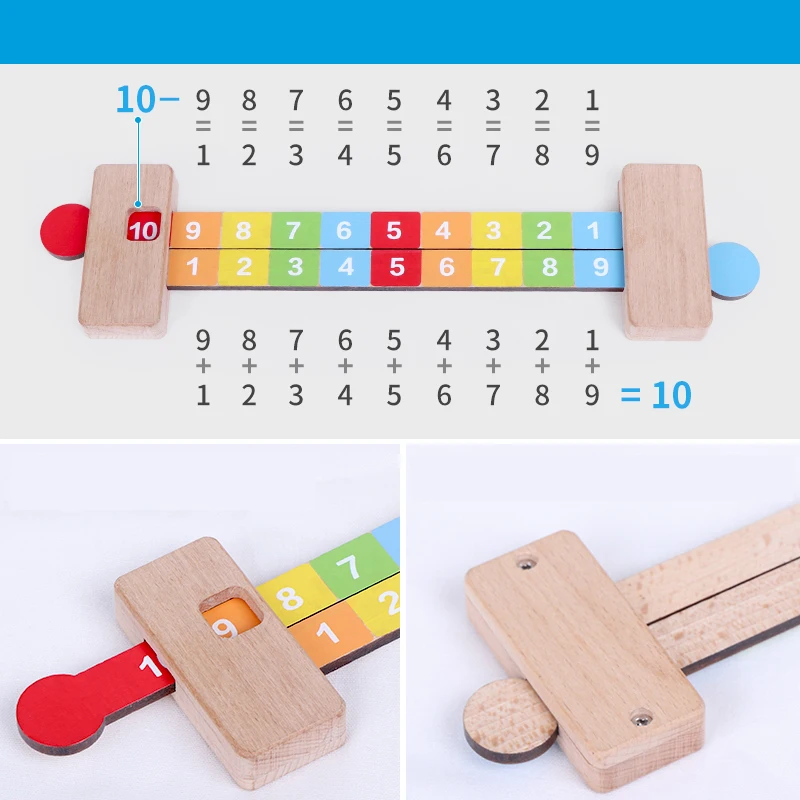 Spalvinga Bambuko Skaičiavimo Lazdelės Laikrodis Žaislas Matematikos Montessori Mokymo Priemonių Skaičiavimo Lazdele, Vaikų Ikimokyklinio Matematikos Mokymosi Žaislas