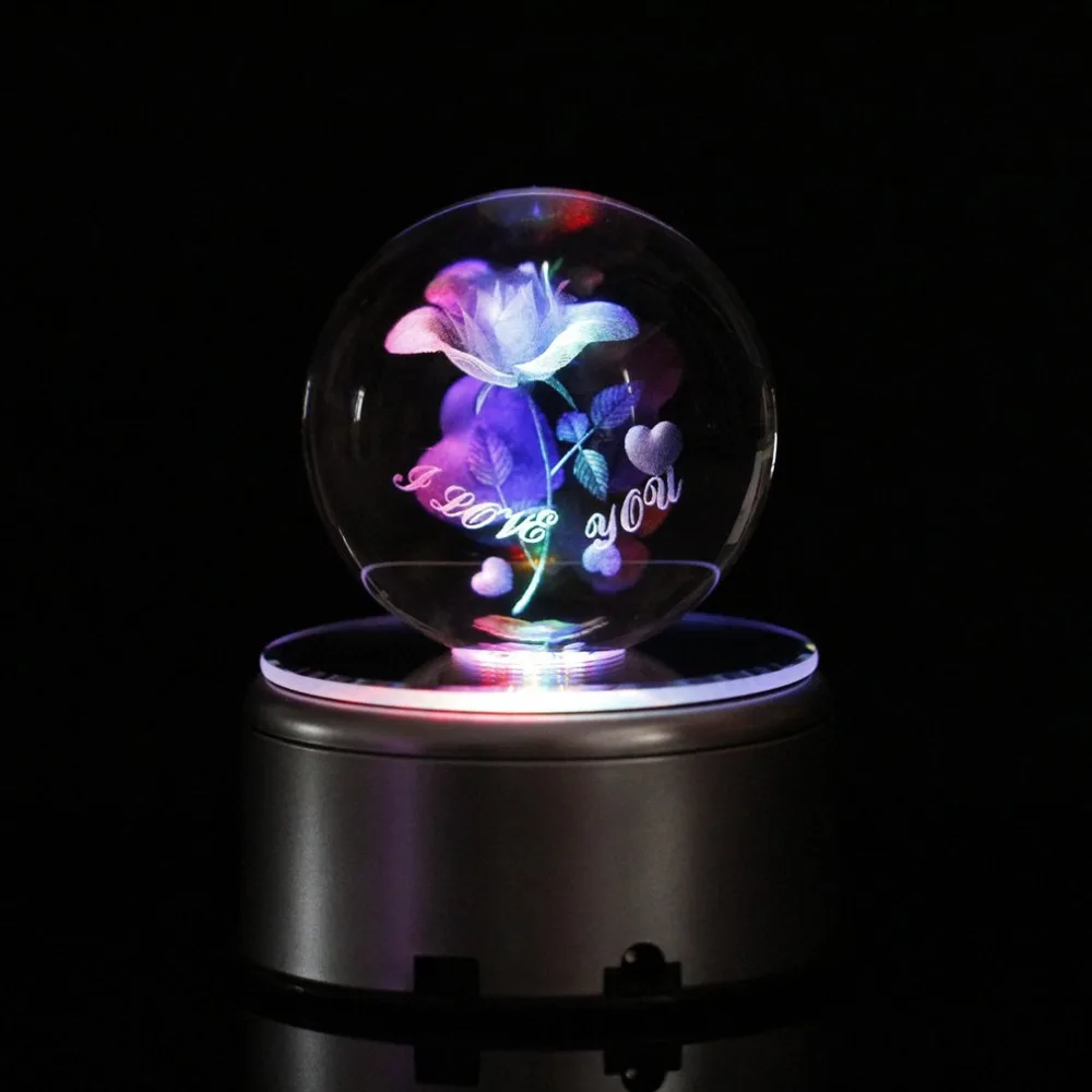 Spalvinga LED Nakties Šviesos Crystal Ball Music Box Music Box Vaikams, Vaikai-Geriausia Dovana Žaislai Su 18 Muziką