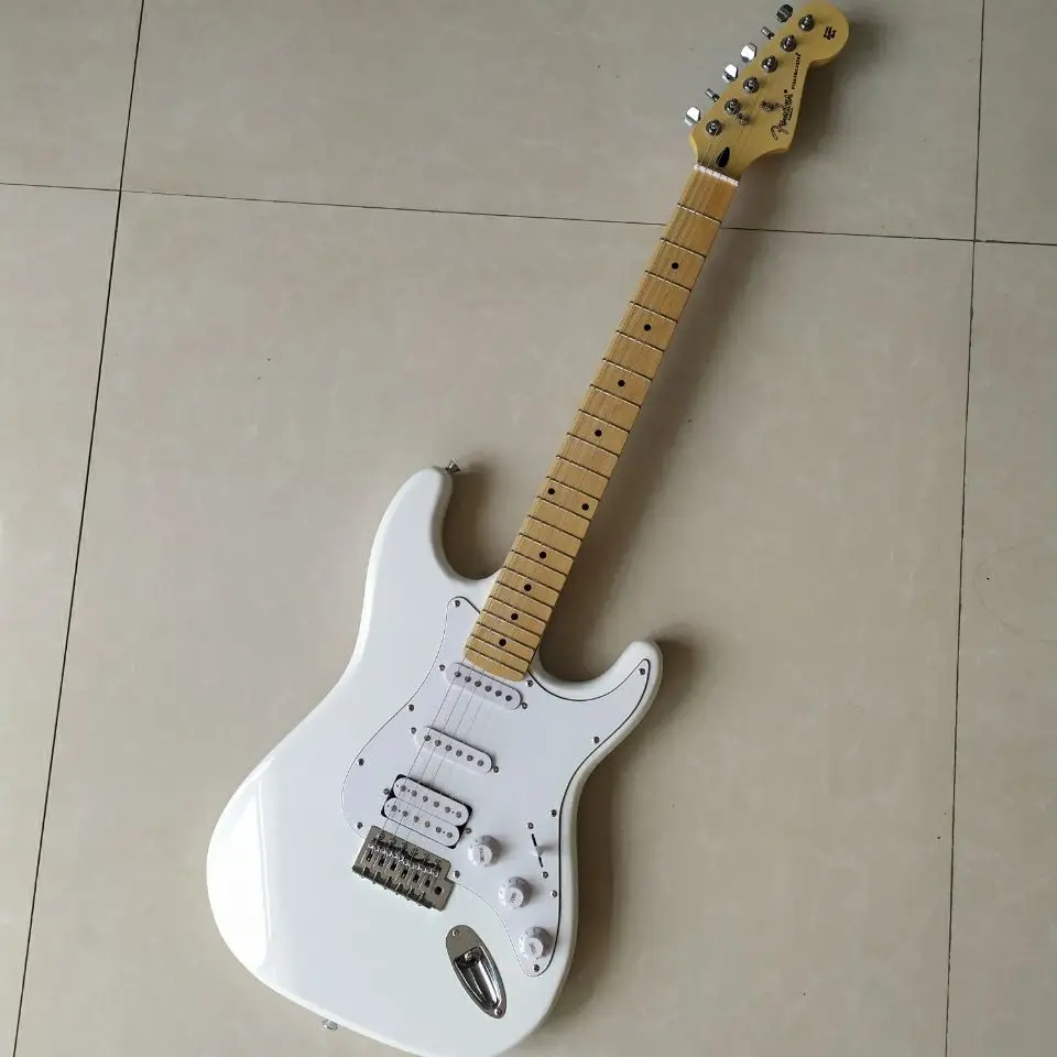 Sparnas st gitara balta 6 styginiai elektrinė gitara nekilnojamojo nuotraukos aukštos kokybės 8pai Elektrinė gitara skydelis