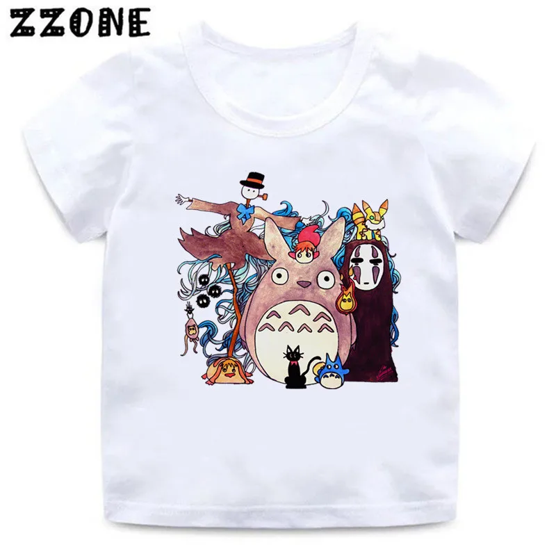 Spirited Away Totoro Draugams, Vaikams, Vasaros marškinėliai Kūdikių Berniukų Anime T-Shirt Girls Juokingas Animacinių filmų Drabužiai Vaikams Viršūnes,HKP2418
