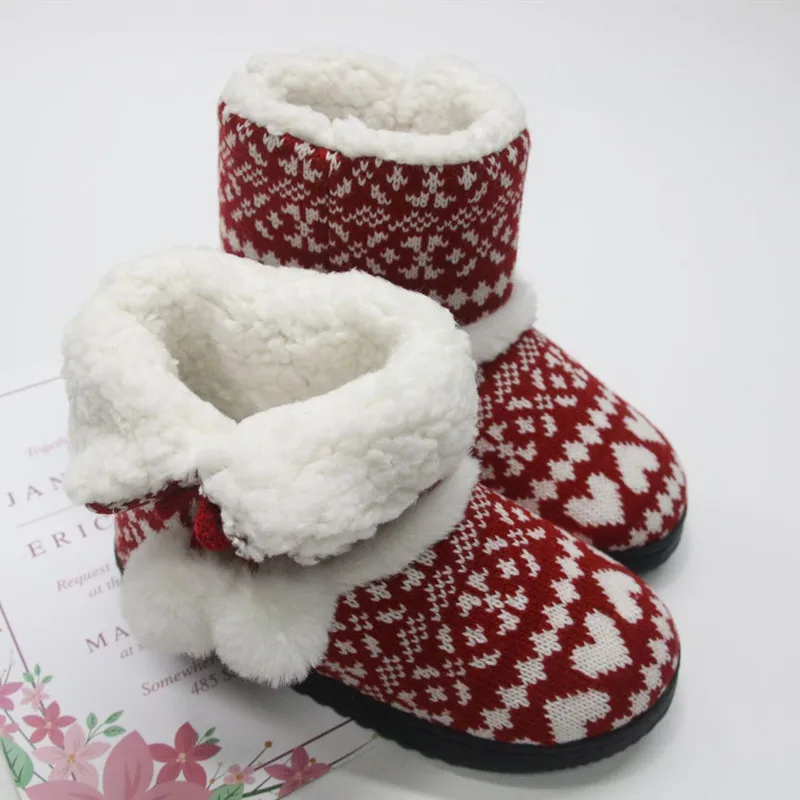 Suihyung Naujas Žiemą Patalpose batai Batai Plius Kašmyras Šiltas Butas Bateliai Ponios Namų Paslysti Ant Pliušinis Sniego Batai Mezgimo Botas
