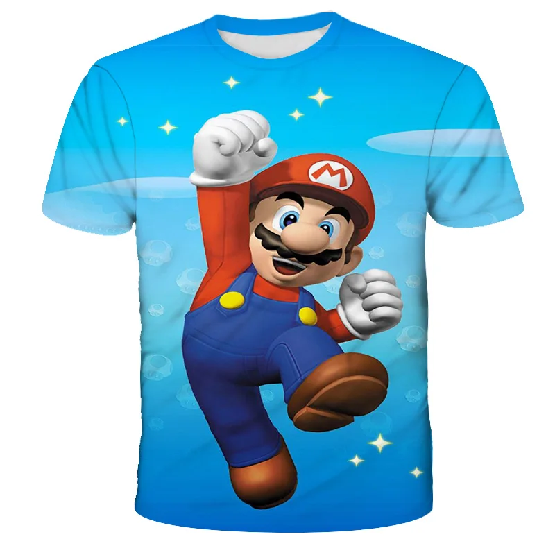 Super Mario 3D Berniukai Spausdinti Mergaičių Juokingi marškinėliai 2020 metų Vasaros Drabužiai, Kūdikių marškinėliai Street