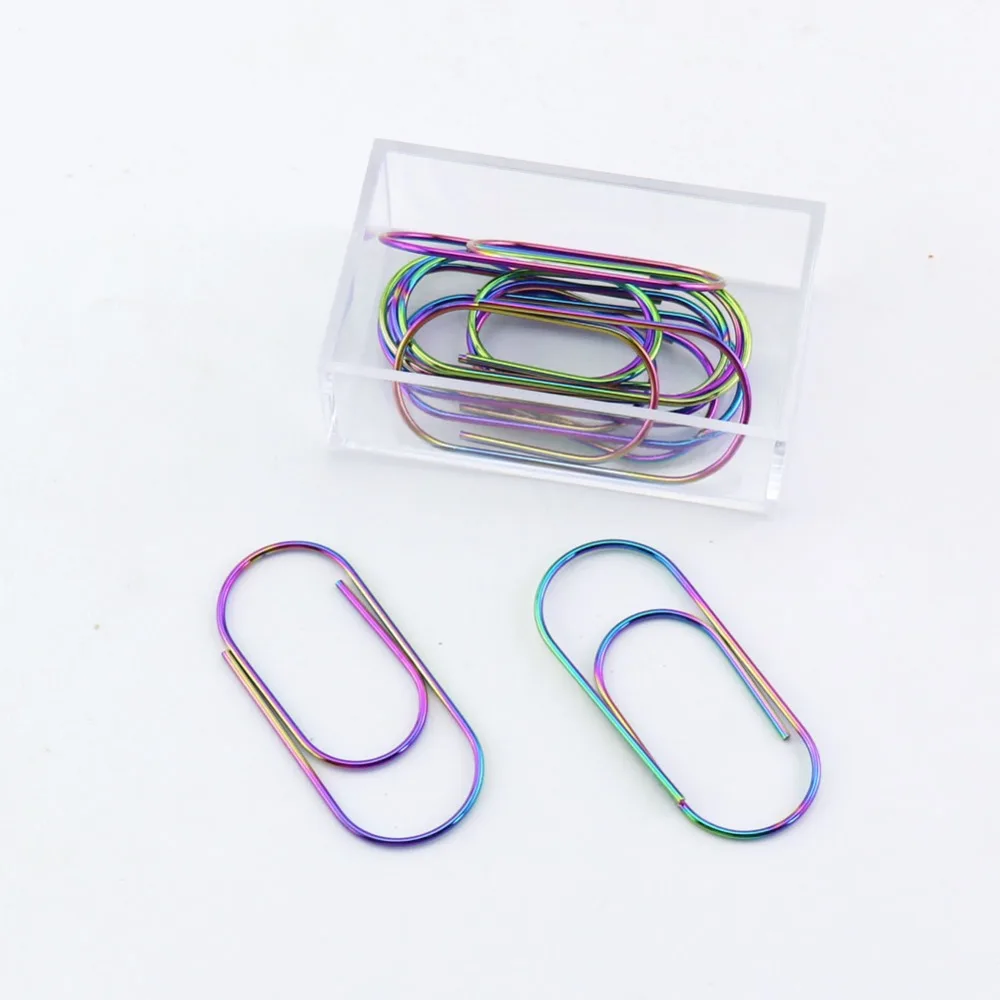 TUTU Dizaino Idėjos Glimmer Didelis Paperclips vaivorykštė Plieno sąvaržėlės Multi-Colored/Vaivorykštės H0240