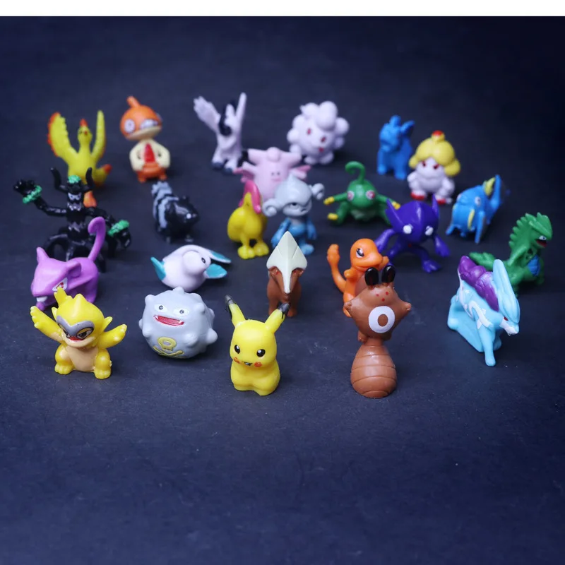 Takara Tomy Pokemon Veiksmų Skaičius, žaislai Mini duomenys Modelis Pikachu Žaislą Anime Vaikams, Lėlės Gimtadienio dovanos 2-4cm 144pcs
