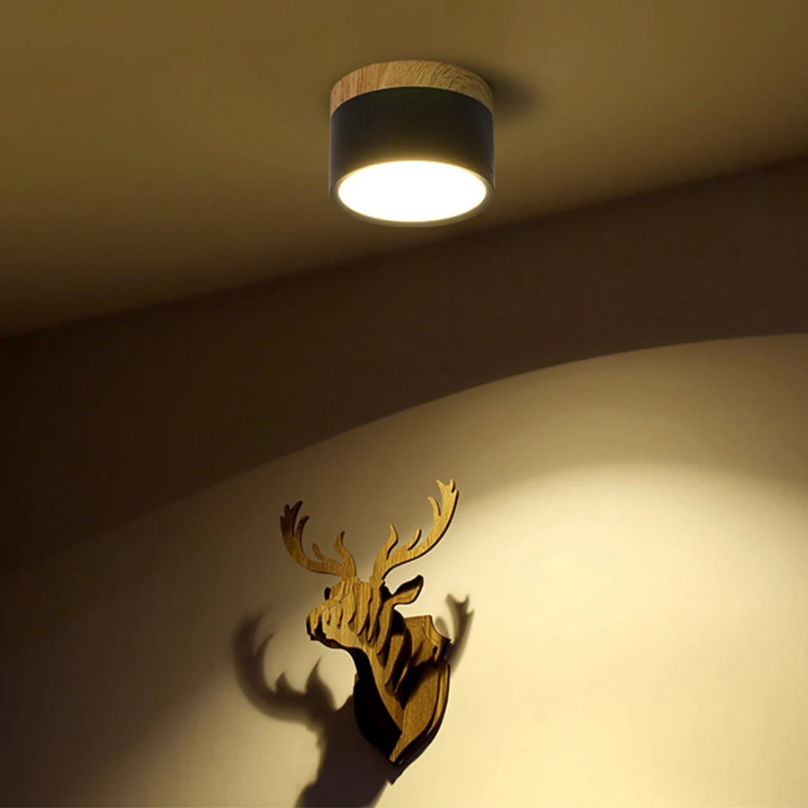 Thrisdar 7W 12W Šiaurės šalių Medinių Paviršių Sumontuoti LED Downlight Virtuvės, Miegamojo, Koridoriaus LED Lubų Vietoje šviesos Lubų Downlight