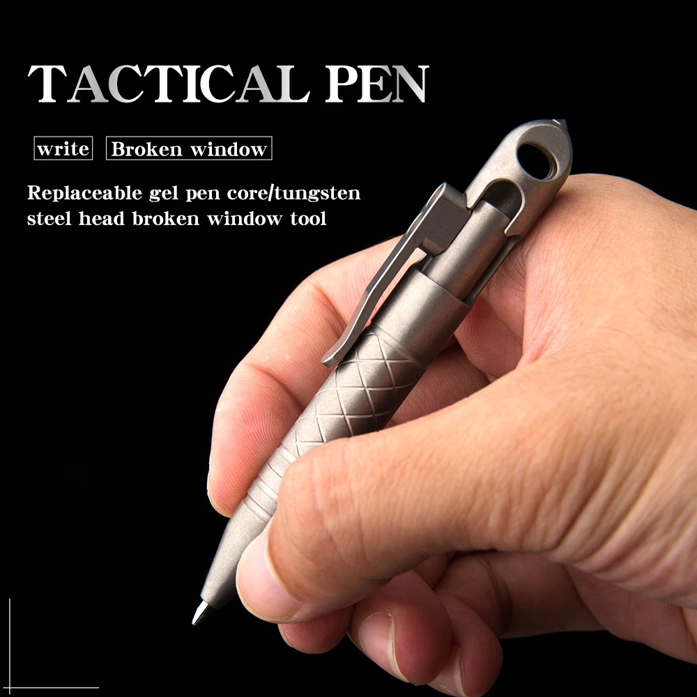 Titano taktinis rašiklis Volframo plieno, sulaužytas lango Nešiojamų EDC pen Moterų anti-vilkas priemonė, Lauko kempingas išlikimo