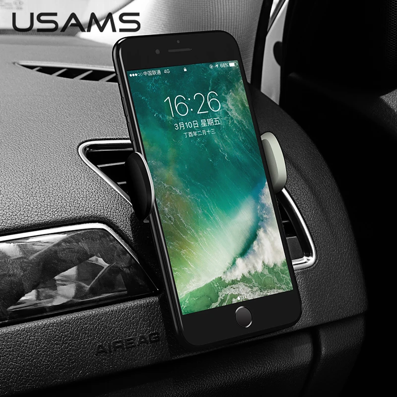USAMS Mini Automobilinis Telefono Laikiklis Stovėti Xiaomi Redmi Huawei Automobilių GPS Oro Angos Mount Automobilinis Telefono Laikiklis iPhone Samsung Turėtojas