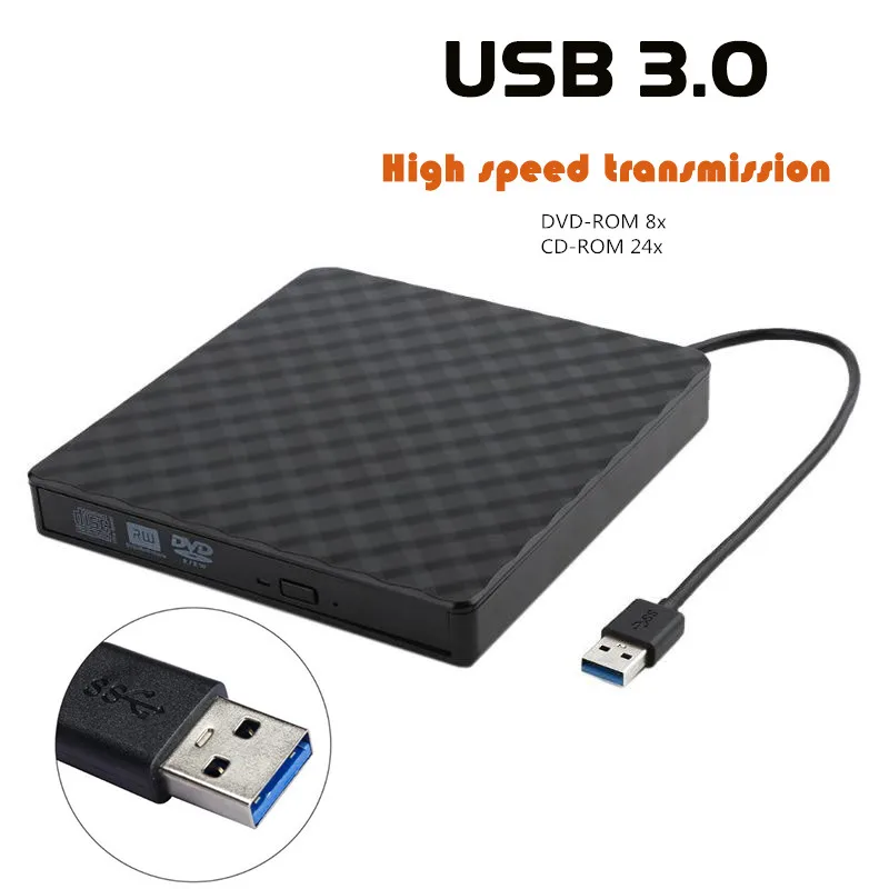 USB 3.0 Didelio Greičio Perdavimo Išorinis DVD įrašymo įrenginys Rašytojas, Diktofonas, DVD RW Optinis įrenginys CD/DVD ROM Grotuvas ABS Plastiko