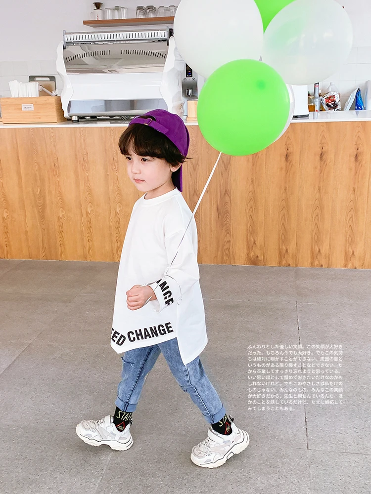 Vaikai Long Sleeve T-shirt Banga Berniukai Vakarų Stiliaus marškinėliai Berniukui Kūdikių korėjos Versija, Viršuje Vaikų 2020 Naują Pavasario Male