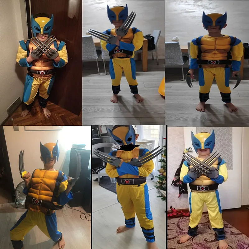 Vaiko Wolverines Cosplay Kostiumas Vaikams Berniukams, Superhero Helovinas/Karnavalas Cosplay Šalies Išgalvotas Suknelė