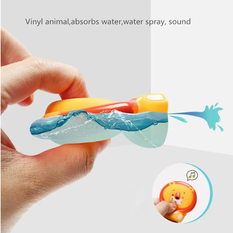 Vaikų Vonios kambarys Elektros Sukasi Taurės Triušis Liūtas Derinys Baby Vandens purslus Vonioje Įspūdį Žaisti Vandens Žaislai Be Baterijos