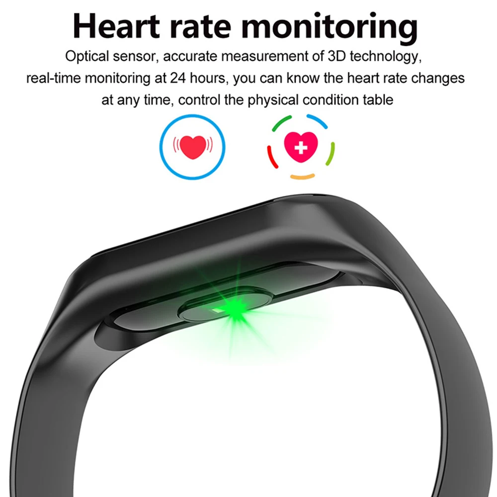 Vaiquela M3 Plus Sport Fitness Tracker Žiūrėti Smartband Smart Apyrankę Kraujo Spaudimas, Širdies ritmo Monitorius 