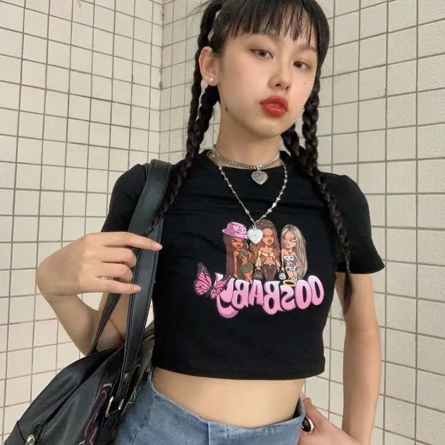 Vasaros Gotikos drabužių Seksuali Moteris Slim Moterų marškinėliai Pink Punk Grunge Streetwear Ponios Viršų Gotikos Marškinėlius Harajuku Drabužius tee