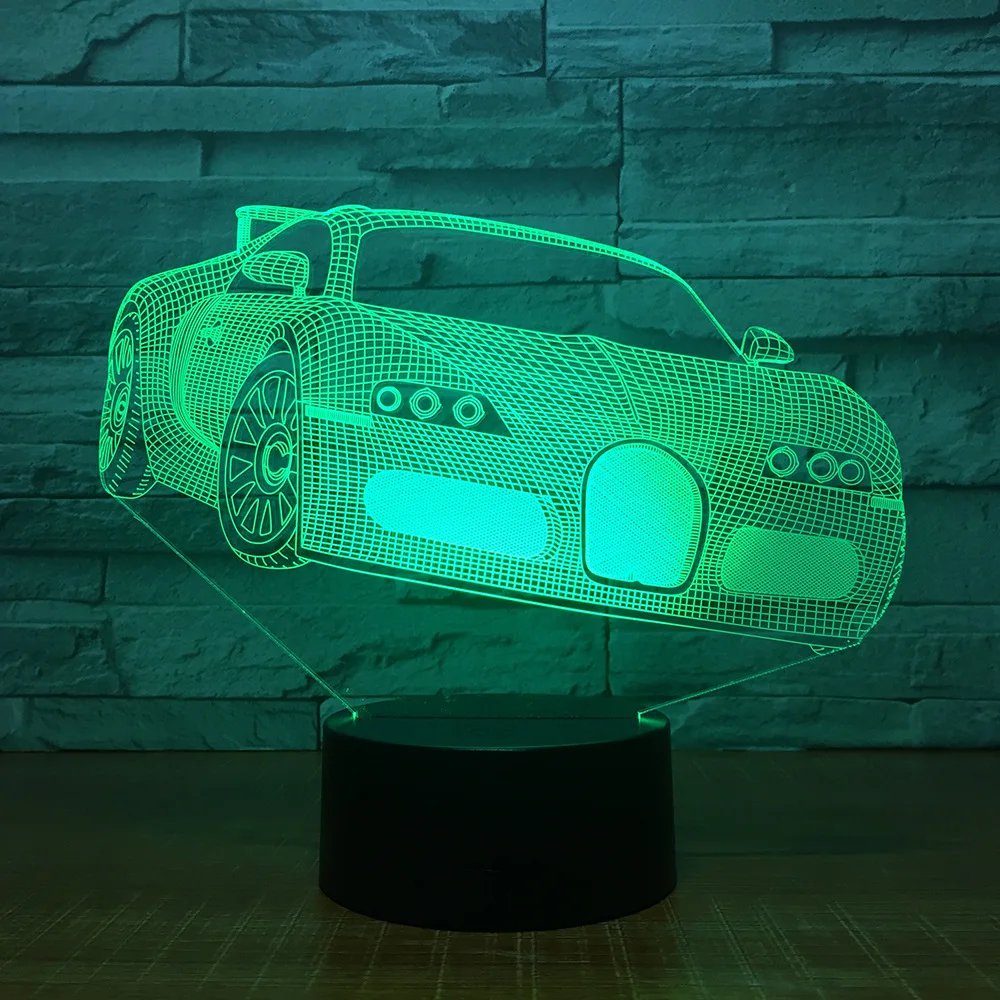 Vietoje grynųjų Pinigų Automobilio Led Žibintai, Spalvinga Automatinė Gradientas 3d Naktį Šviesos Mielas 7 spalvų keitimas 3D Lempa Usb Led Šviesos Armatūra